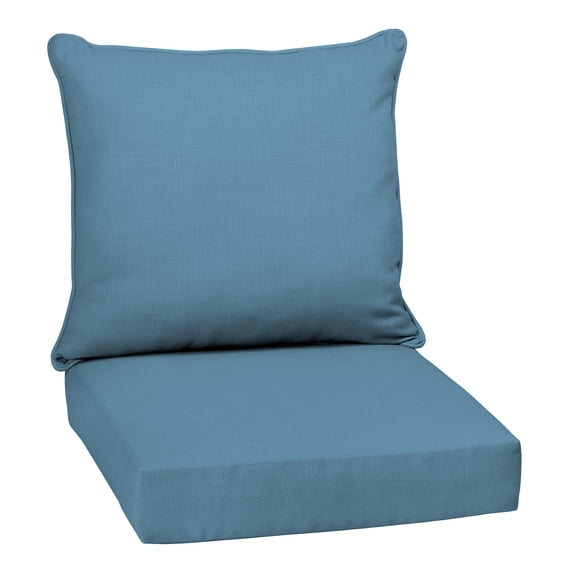 ARDEN Outdoor Deep Seat Cushion Set, 22 in x 24 in, Weather-Proof, Rain-Proof, Fade Resistant Patio Cushion French Blue Texture