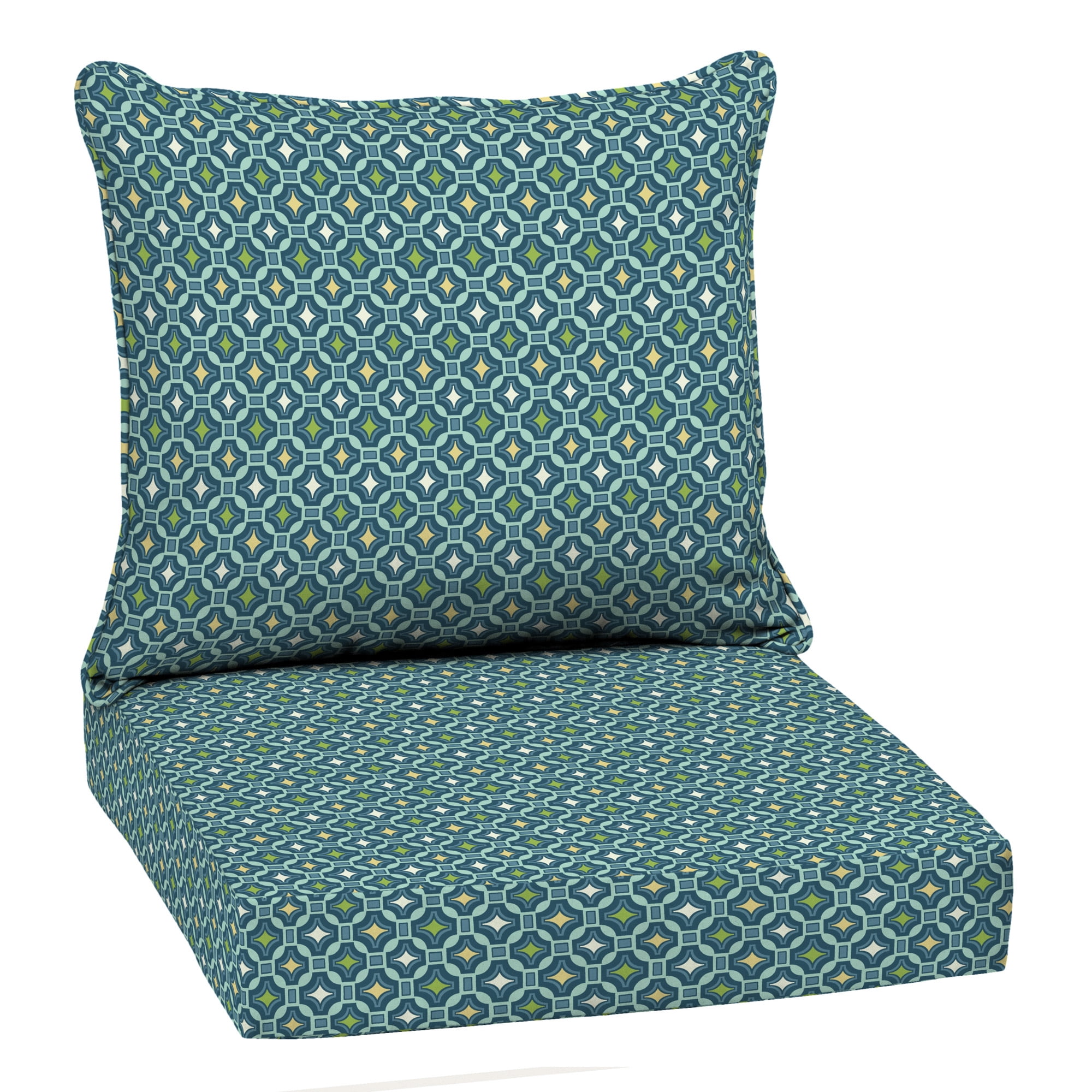 ARDEN Outdoor Deep Seat Cushion Set, 22 x 24, Water Repellent, Fade Resistant 22 x 24, Alana Tile