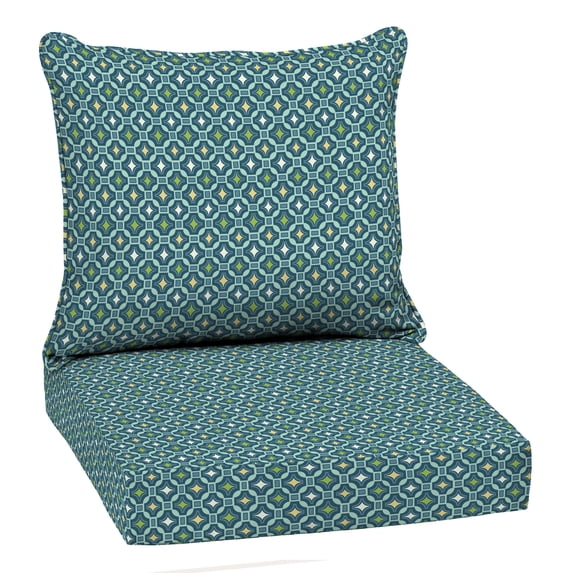 ARDEN Outdoor Deep Seat Cushion Set, 22 x 24, Water Repellent, Fade Resistant 22 x 24, Alana Tile