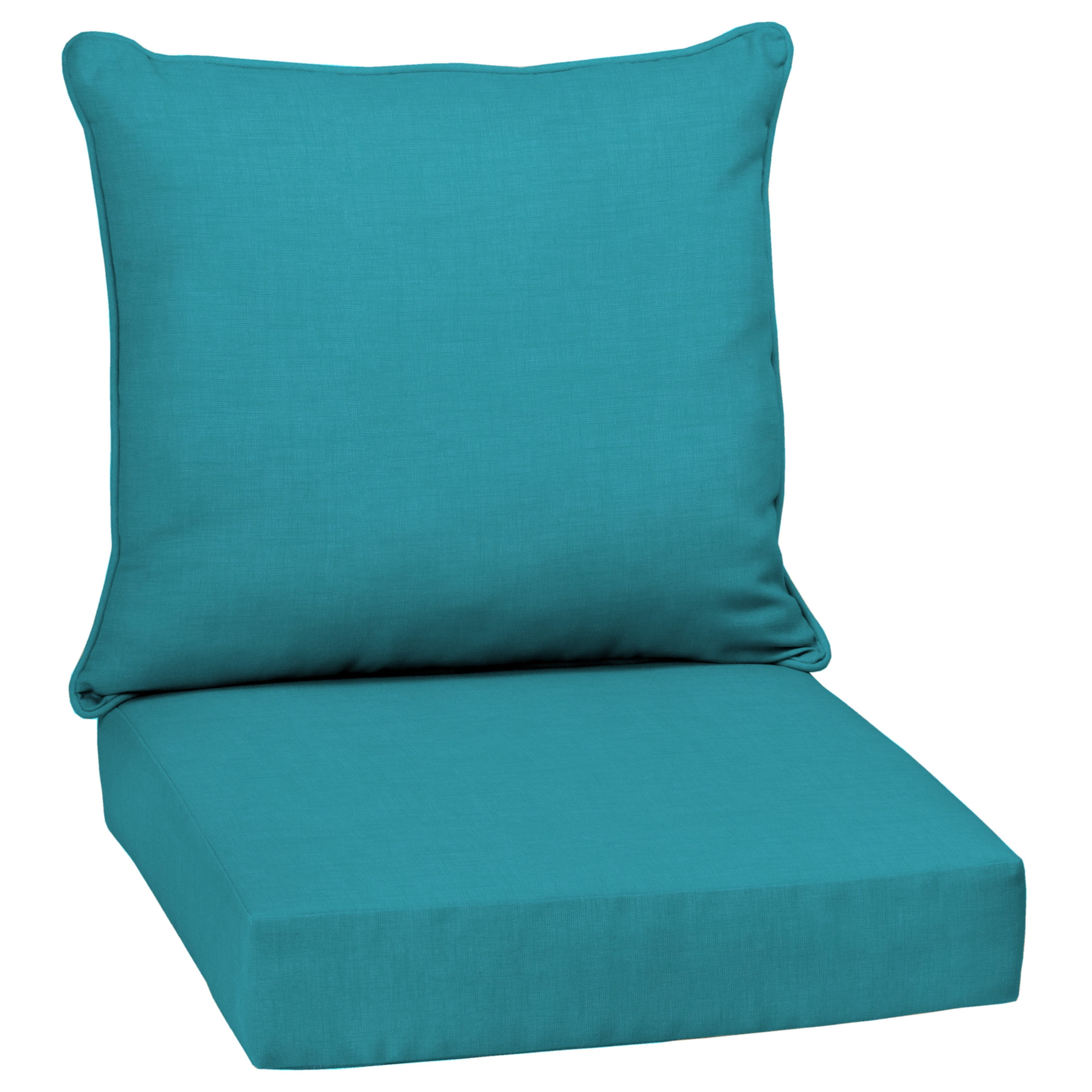 ARDEN Outdoor Deep Seat Cushion Set, 24 x 24, Water Repellant, Fade Resistant, Deep Seat Bottom and Back Cushion for Chair, Sofa, and Couch, Lake Blue Leala