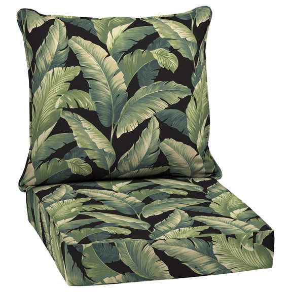ARDEN Outdoor Deep Seat Cushion Set, 24 x 24, Water Repellant, Fade Resistant, Deep Seat Bottom and Back Cushion for Chair, Sofa, and Couch, Onyx Cebu