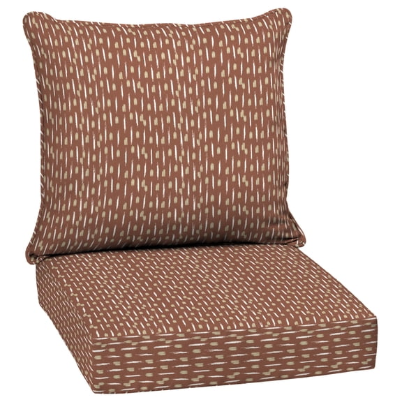ARDEN Outdoor Deep Seat Cushion Set, 24 x 24, Water Repellant, Fade Resistant, Deep Seat Bottom and Back Cushion for Chair, Sofa, and Couch, Rust Red Brushed Texture