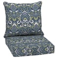 thumbnail image 1 of ARDEN Outdoor Deep Seat Cushion Set, 24 x 24, Water Repellant, Fade Resistant, Deep Seat Bottom and Back Cushion for Chair, Sofa, and Couch, Sapphire Aurora Blue Damask, 1 of 13