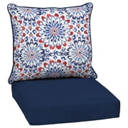 ARDEN Outdoor Deep Seat Cushion Set, 24 x 24, Water Repellant, Fade Resistant, Deep Seat Bottom & Back Cushion, Clark Blue
