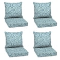 thumbnail image 1 of ARDEN Outdoor Deep Seat Cushion Set (4-Pack), 24 in x 24 in, Weather-Proof, Rain-Proof, Fade Resistant Patio Cushion for Chair, Sofa, and Couch Coastal Blue Geometric, 1 of 8
