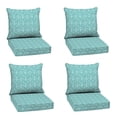 thumbnail image 1 of ARDEN Outdoor Deep Seat Cushion Set (4-Pack), 24 in x 24 in, Weather-Proof, Rain-Proof, Fade Resistant Patio Cushion for Chair, Sofa, and Couch Turquoise Daphne Medallion, 1 of 8