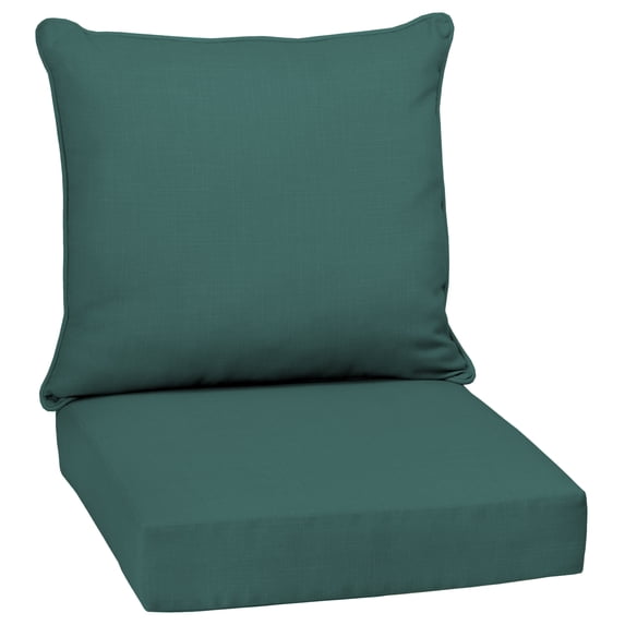 ARDEN Outdoor Deep Seat Cushion Set, 24 x 24, Water Repellant, Fade Resistant, Deep Seat Bottom and Back Cushion for Chair, Sofa, and Couch, Peacock Blue Green Texture