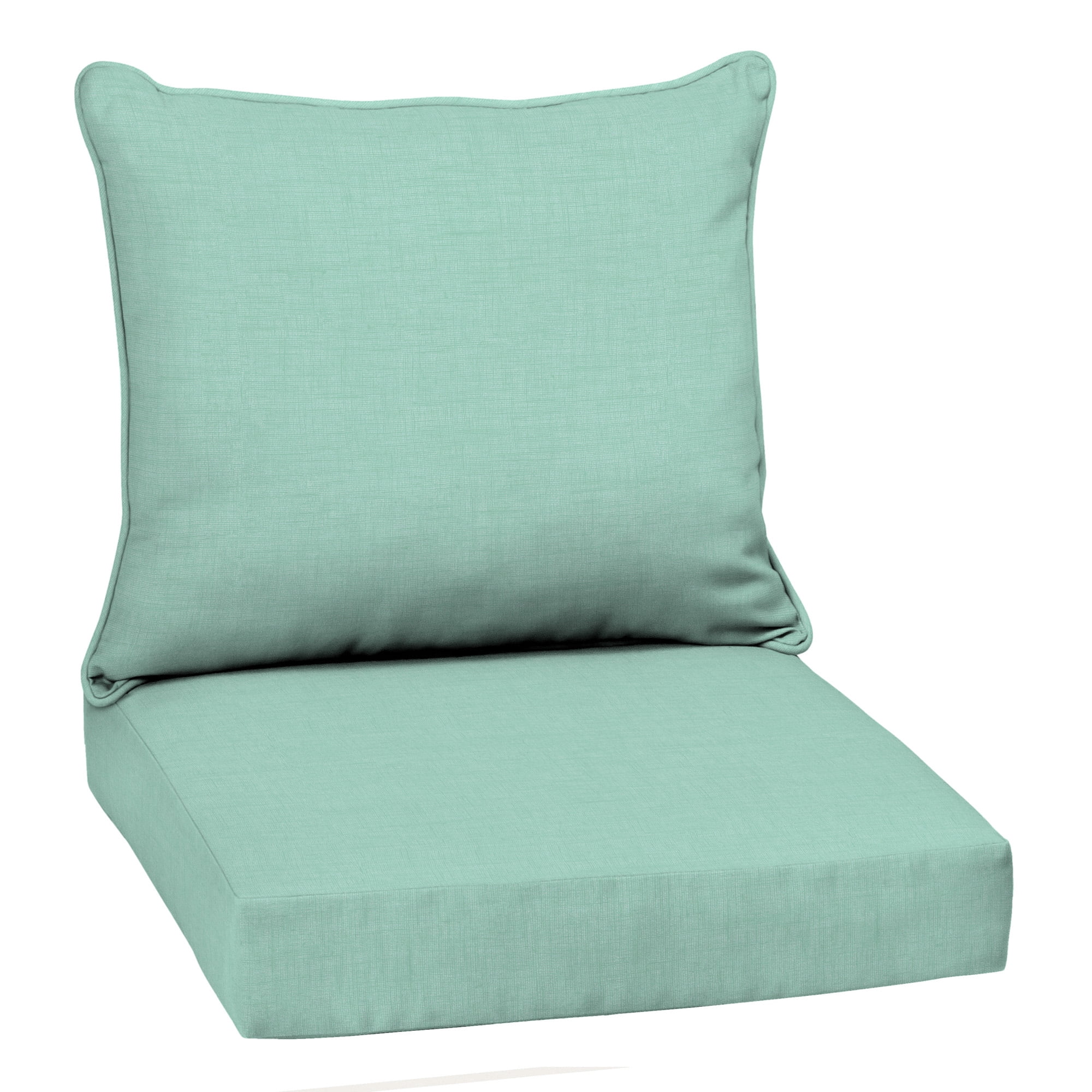 ARDEN Outdoor Deep Seating Cushion Set, 24 x 22, Water Repellent, Fade Resistant, Deep Seat Bottom and Back Cushion for Chair, Sofa, and Couch 24 x 22, Aqua Leala