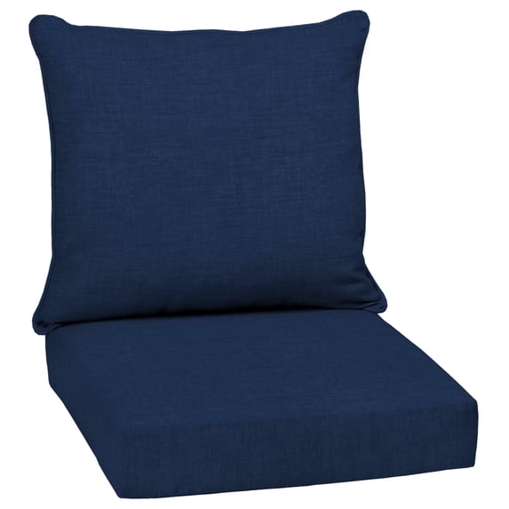 Arden Selections Outdoor Deep Seat Cushion Set, 24 x 24, Rain-Proof, Fade Resistant, Deep Seat Bottom and Back Cushion for Chair, Sofa, and Couch, 24 x 24, Sapphire Blue Leala