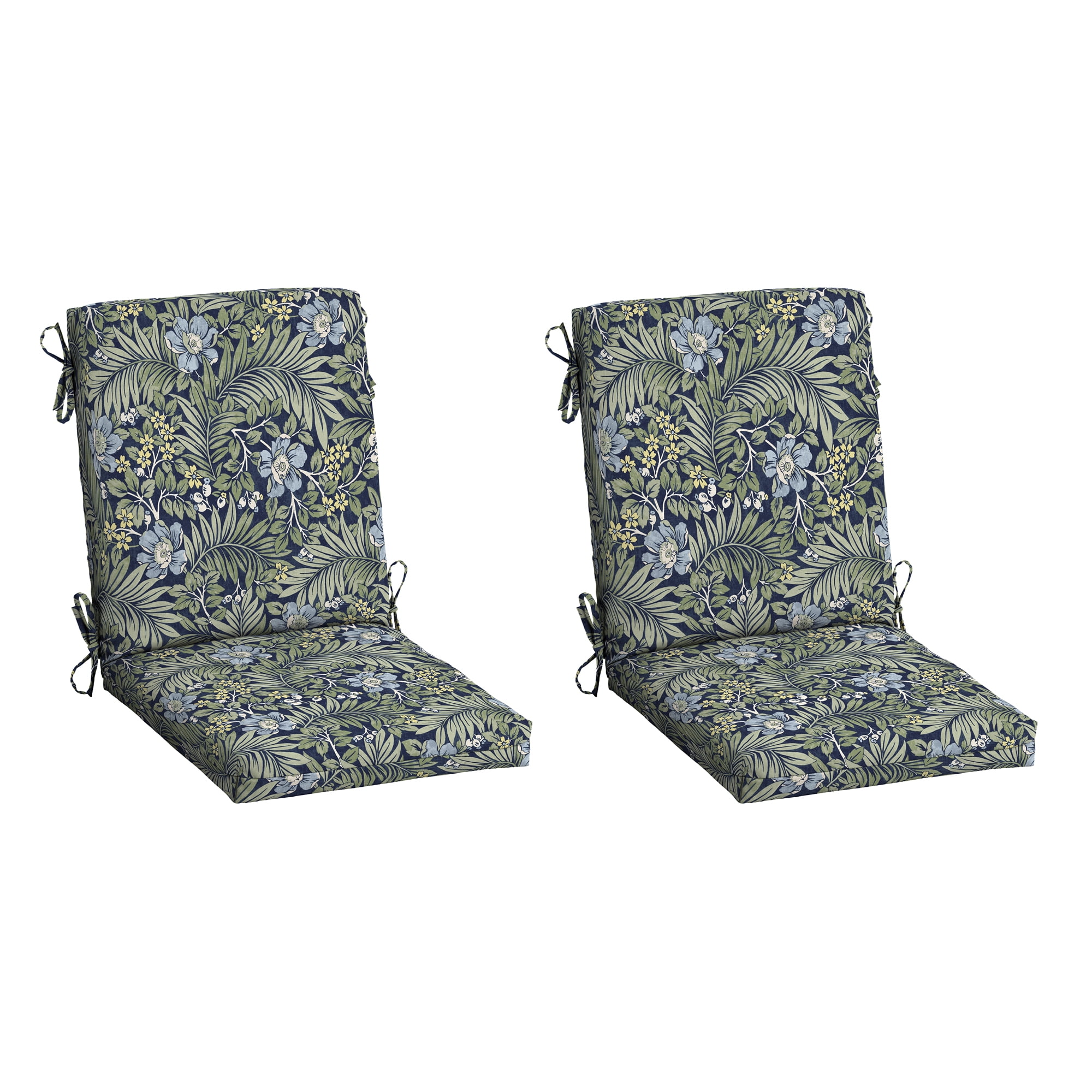 Sapphire Morrison Floral Highback Outdoor Dining Chair Cushions, Set of 2