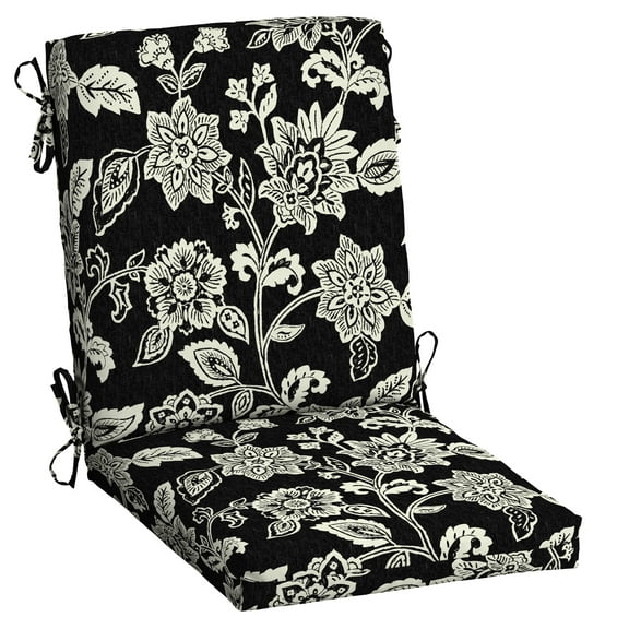 ARDEN Outdoor Dining Chair Cushion 20 x 20, Ashland Black Jacobean