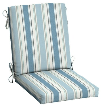 ARDEN Outdoor Dining Chair Cushion, 20 in x 20 in, Weather-Proof, Rain-Proof, Fade Resistant Patio Cushion for Patio, Dining, or Rocking Chairs , French Blue Linen Stripe