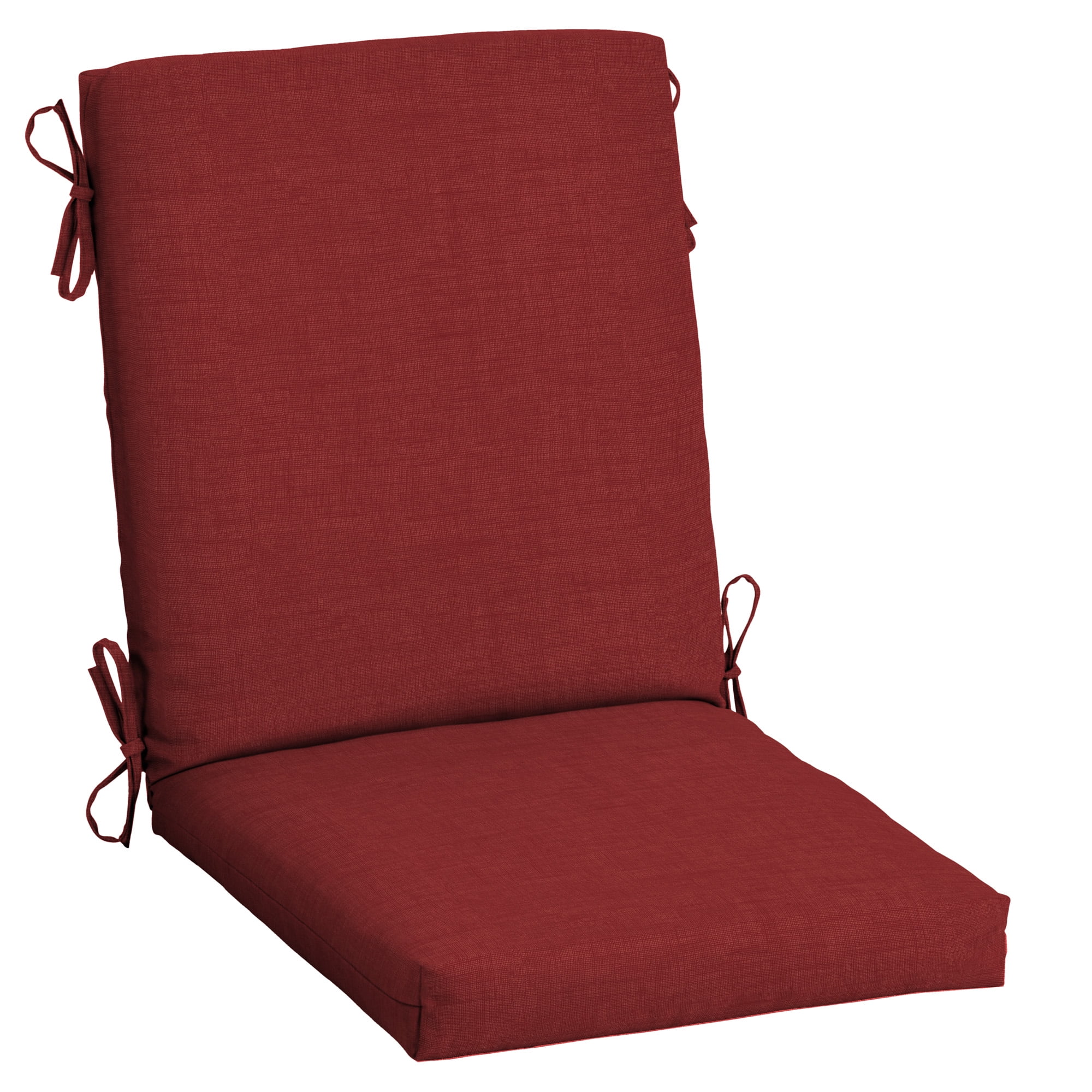 Ruby Red Polyester Outdoor Dining Chair Cushion Set