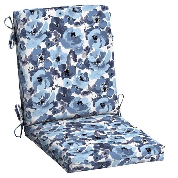 ARDEN Outdoor Dining Chair Cushion 20 x 20, Water Repellent, Fade Resistant 20 x 20, Blue Garden Floral