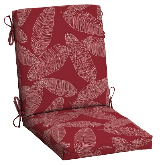 ARDEN Outdoor Dining Chair Cushion 20 x 20, Water Repellent, Fade Resistant 20 x 20, Red Leaf Palm