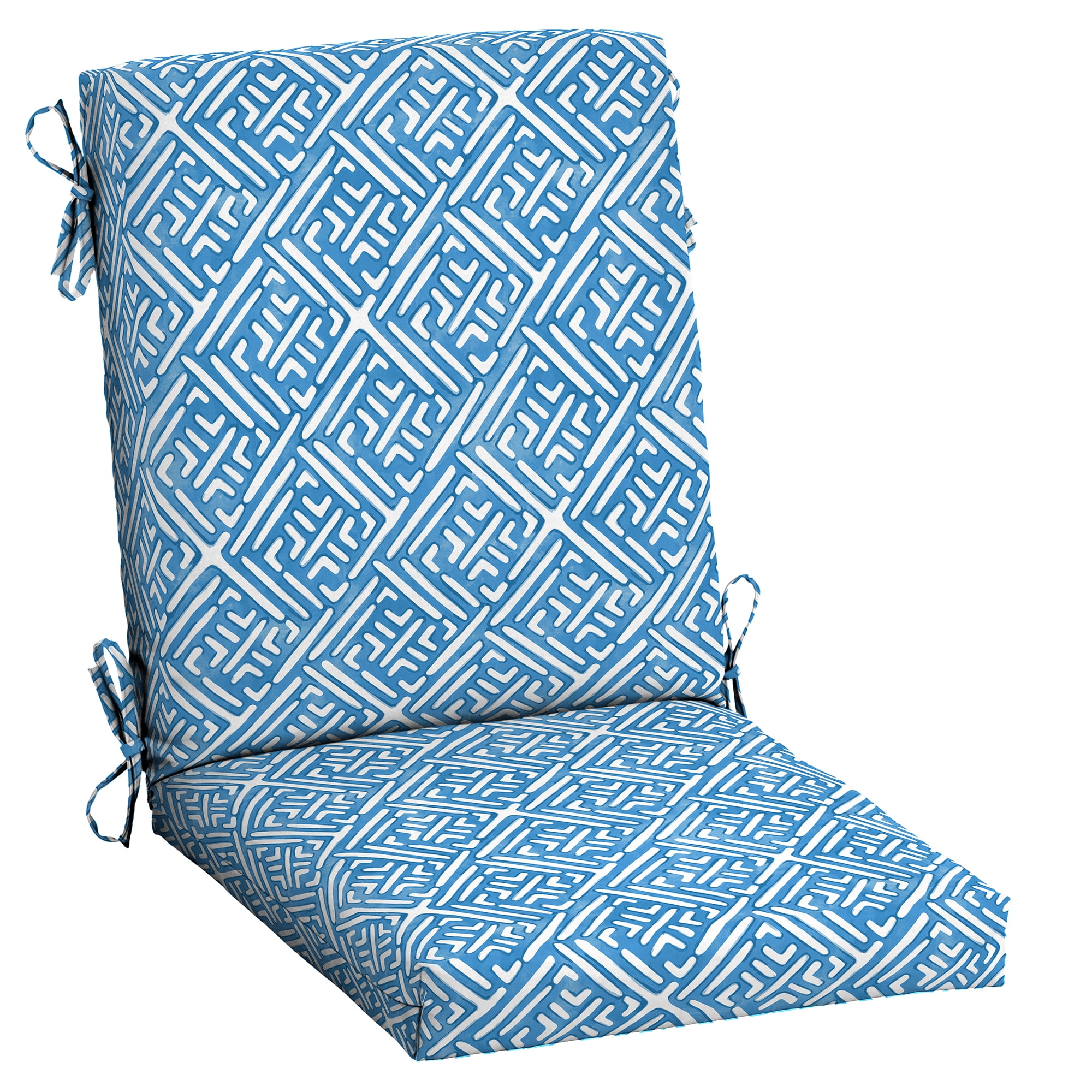 ARDEN Outdoor Dining Chair Cushion, 20 in x 20 in, Patio Cushion for Patio, Dining, or Rocking Chairs, Sapphire Liberty Mosaic