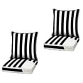 thumbnail image 1 of ARDEN Outdoor Foam Deep Seat Cushion (2-Pack), 22x24, Premium High-Density Foam, Never Flattens, Weather-Proof for Patio Chair Sofa Couch, Black Cabana Stripe, 1 of 7