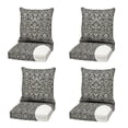 thumbnail image 1 of ARDEN Outdoor Foam Deep Seat Cushion (4-Pack), 22x24, Premium High-Density Foam, Never Flattens, Weather-Proof for Patio Chair Sofa Couch, Black Aurora Damask, 1 of 7