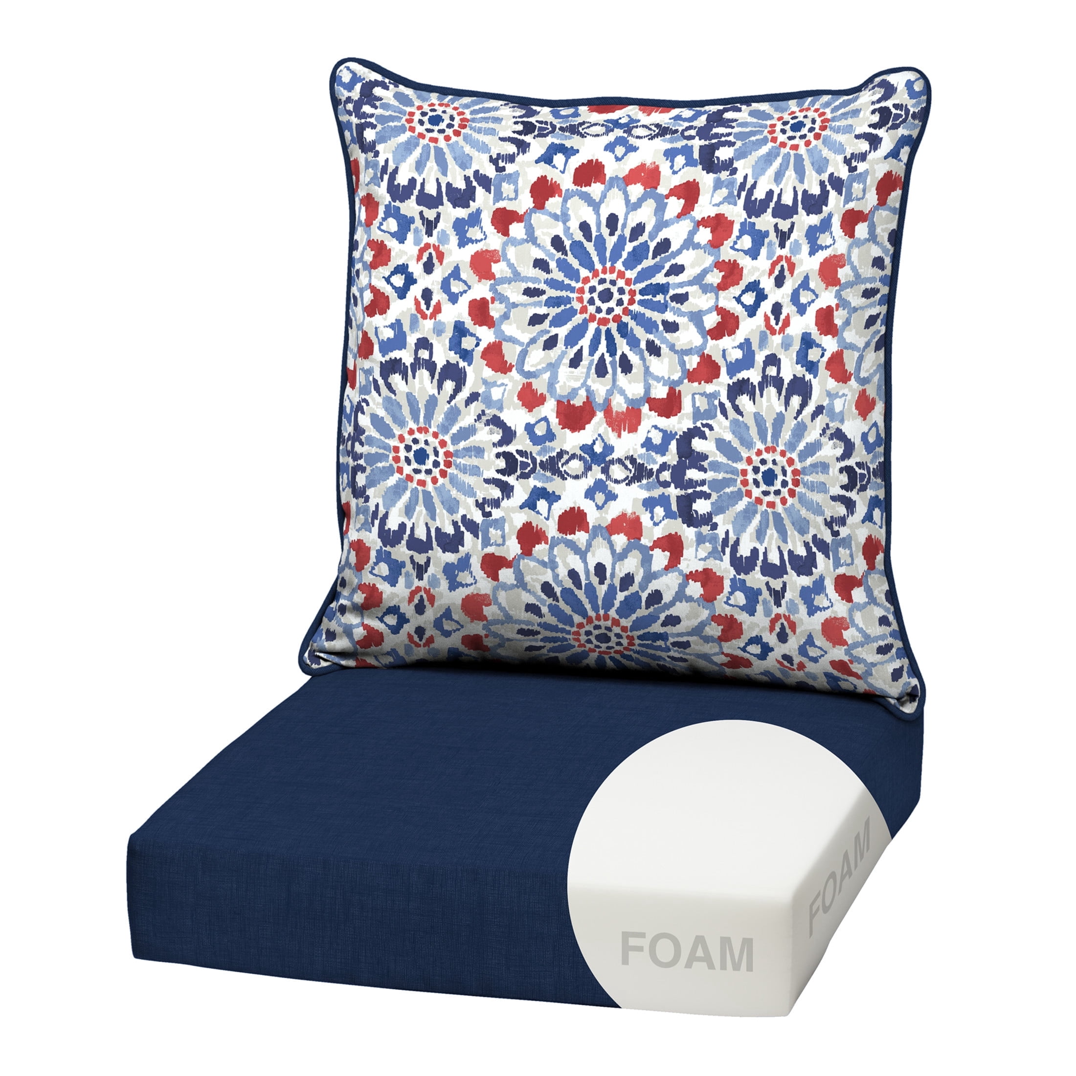 ARDEN Outdoor Foam Deep Seat Cushion Set, 22x24, Premium High-Density ...