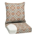 thumbnail image 1 of ARDEN Outdoor Foam Deep Seat Cushions Set, 24x24, Premium High-Density Foam, Never Flattens, Weather-Proof for Patio Chair Sofa Couch, Global Vintage Medallion, 1 of 10