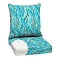thumbnail image 1 of ARDEN Outdoor Foam Deep Seat Cushion Set, 24 in x 24 in, Weather-Proof, Rain-Proof, Fade Resistant Patio Cushion, Bottom and Back Cushion for Chair, Sofa, and Couch Teal Ariel, 1 of 9