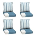 thumbnail image 1 of ARDEN Outdoor Foam Deep Seat Cushion Set (4-Pack), 24x24, Premium High-Density Foam, Never Flattens, Weather-Proof for Patio Chair Sofa Couch, French Blue Linen Stripe, 1 of 7