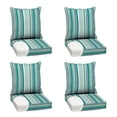 thumbnail image 1 of ARDEN Outdoor Foam Deep Seat Cushion Set (4-Pack), 24x24, Premium High-Density Foam, Never Flattens, Weather-Proof for Patio Chair Sofa Couch, Teal Cobalt Stripe, 1 of 7