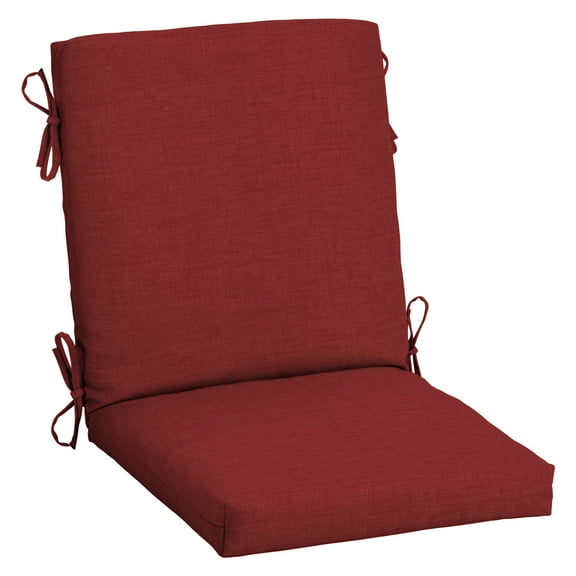 ARDEN Outdoor Midback Chair Cushion, 18 x 16.5, Water Repellent, Fade Resistant 18 x 16.5, Ruby Red Leala