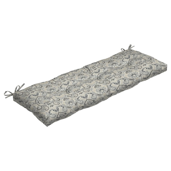ARDEN Outdoor Plush Classic Tufted Bench Cushion, 48 x 18, Rain-Proof, Fade Resistant, Tufted Bench Cushion for Bench and Swing Neutral Aurora Damask