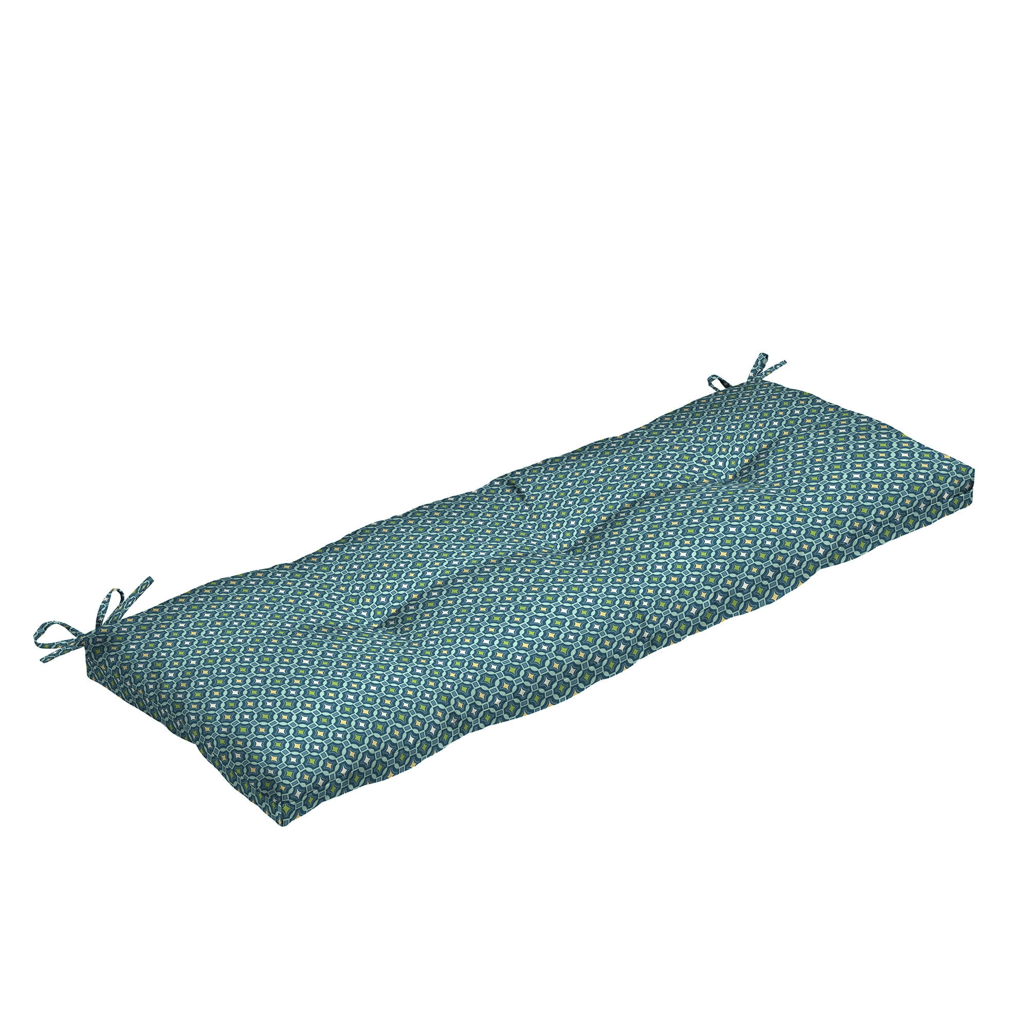 ARDEN Outdoor Plush Modern Tufted Bench Cushion, 48 x 18, Water Repellent, Fade Resistant, Tufted Bench Cushion for Bench and Swing 48 x 18, Alana Tile