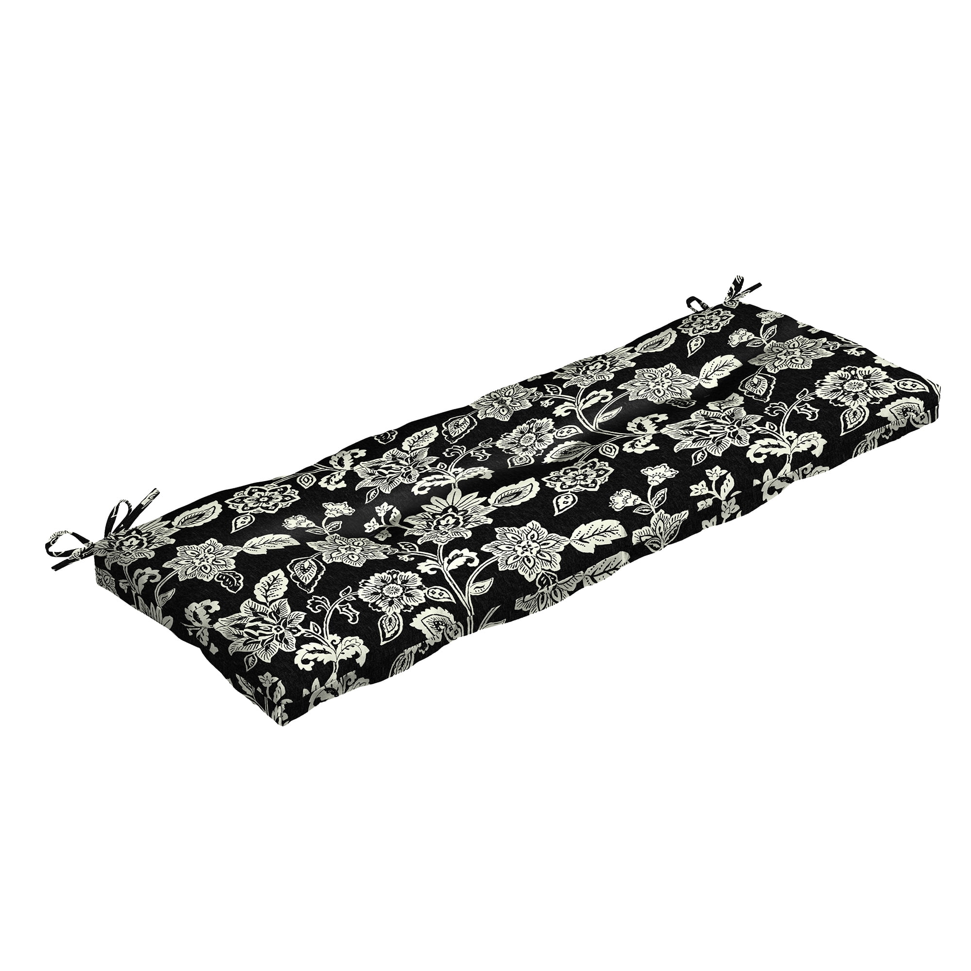 ARDEN Outdoor Plush Modern Tufted Bench Cushion, 48 x 18, Water Repellent, Fade Resistant, Tufted Bench Cushion for Bench and Swing 48 x 18, Ashland Black Jacobean