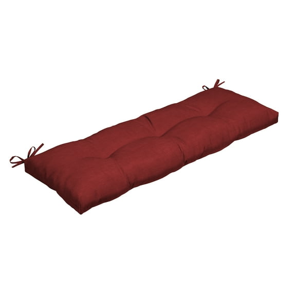 ARDEN Outdoor Plush Modern Tufted Bench Cushion, 48 x 18, Water Repellent, Fade Resistant, Tufted Bench Cushion for Bench and Swing 48 x 18, Ruby Red Leala