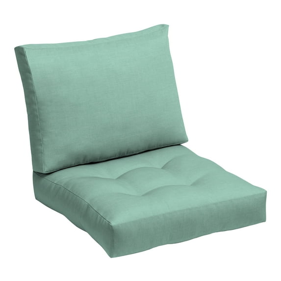 ARDEN Outdoor Plush Modern Tufted Blowfill Deep Seat Set, 24 x 24, Water Repellent, Fade Resistant, Deep Seat Bottom and Back Cushion for Chair and Sofa 24 x 24, Aqua Leala