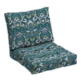 thumbnail image 1 of ARDEN Outdoor Plush Modern Tufted Blowfill Deep Seat Set, 24 x 24, Water Repellent, Fade Resistant, Deep Seat Bottom and Back Cushion for Chair and Sofa, Sapphire Aurora Blue Damask, 1 of 7