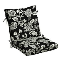 ARDEN Outdoor Plush Modern Tufted Blowfill Dining Chair Cushion, 21 x 40, Water Repellent, Fade Resistant, Tufted Cushion for Dining and Bistro Chairs, Ashland Black Jacobean