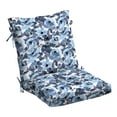 thumbnail image 1 of ARDEN Outdoor Plush Modern Tufted Blowfill Dining Chair Cushion, 21 x 40, Water Repellent, Fade Resistant, Tufted Cushion for Dining and Bistro Chairs, Blue Garden Floral, 1 of 8