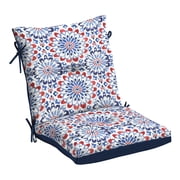 ARDEN Outdoor Plush Modern Tufted Blowfill Dining Chair Cushion, 21 x 40, Water Repellent, Fade Resistant, Tufted Cushion for Dining and Bistro Chairs, Clark Blue