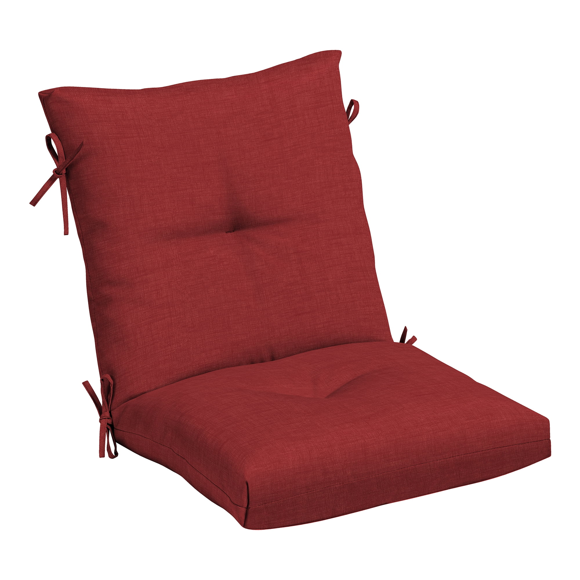 ARDEN Outdoor Plush Modern Tufted Blowfill Dining Chair Cushion, 21 x 40, Water Repellent, Fade Resistant, Tufted Cushion for Dining and Bistro Chairs, Ruby Red Leala