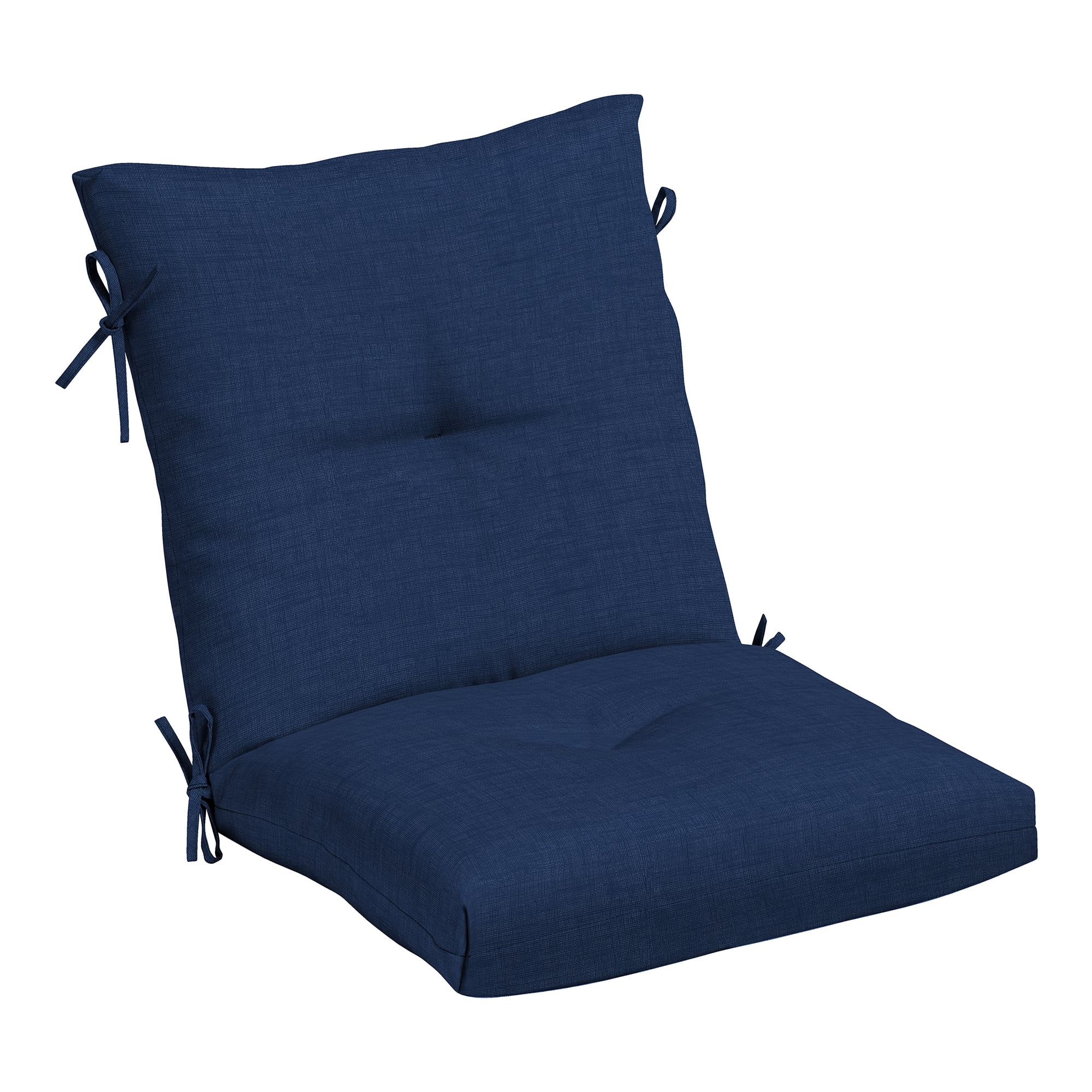 ARDEN Outdoor Plush Modern Tufted Blowfill Dining Chair Cushion, 21 x 40, Water Repellent, Fade Resistant, Tufted Cushion for Dining and Bistro Chairs, Sapphire Blue Leala