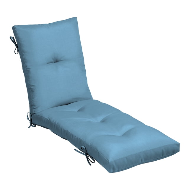 ARDEN Outdoor Plush Modern Tufted Chaise Cushion, 76 x 22, Water Repellent, Fade Resistant, Tufted Cushion for Chaise Lounger, French Blue Texture