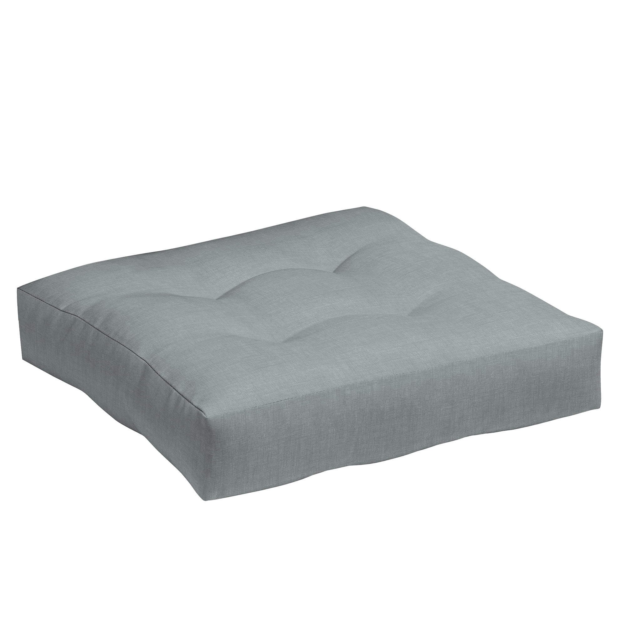 ARDEN Outdoor Plush Modern Tufted Deep Seat Cushion, 24 x 24, Water Repellent, Fade Resistant, Stone Grey Leala