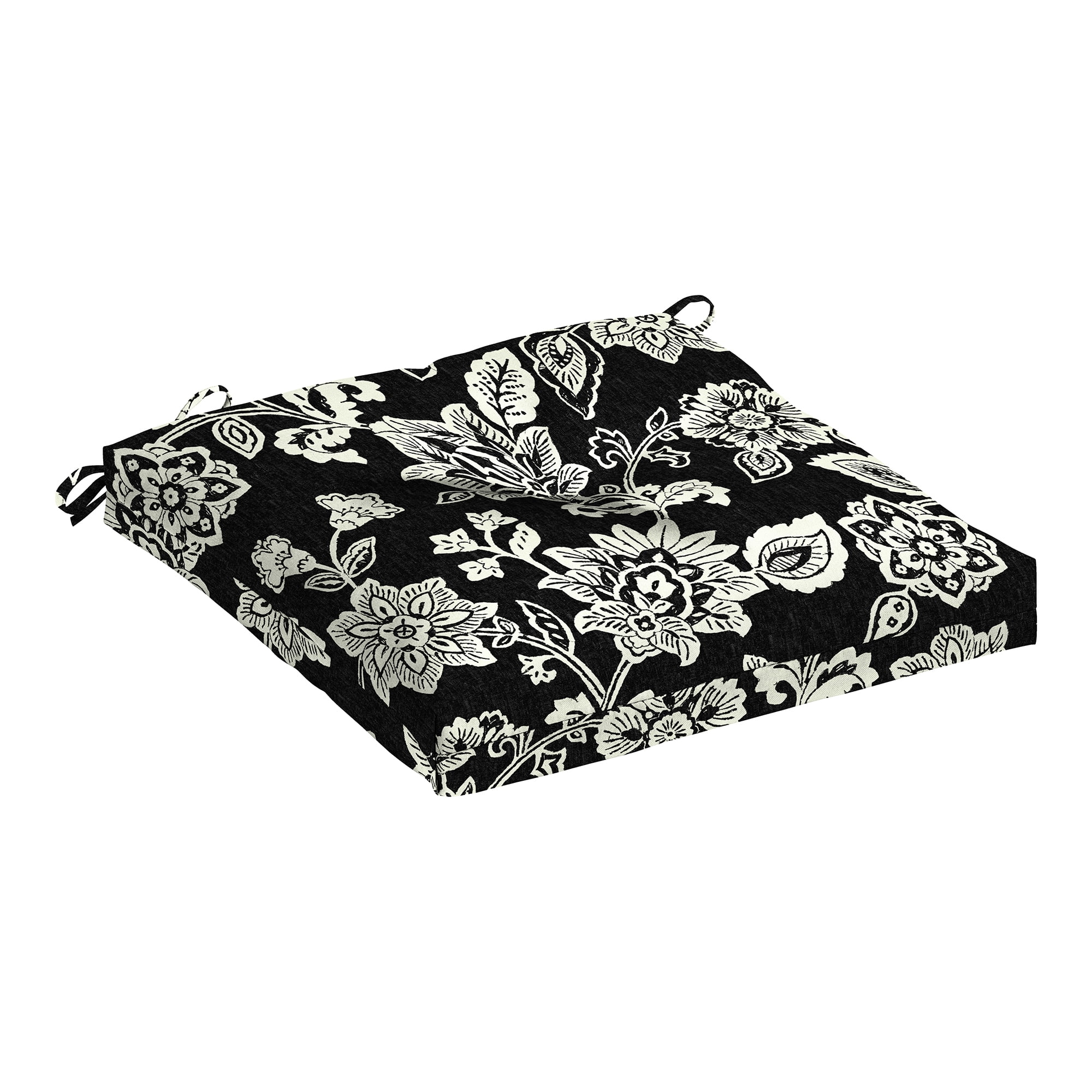 Ashland Black Jacobean Floral Outdoor Rocking Chair Cushion