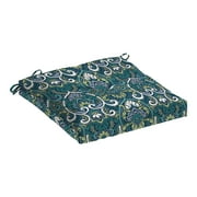 ARDEN Outdoor Plush Modern Tufted Seat Cushion, 20 x 20, Water repellent, Fade Resistant, Tufted Seat Cushion for Dining and Rocking Chairs, Sapphire Aurora Blue Damask