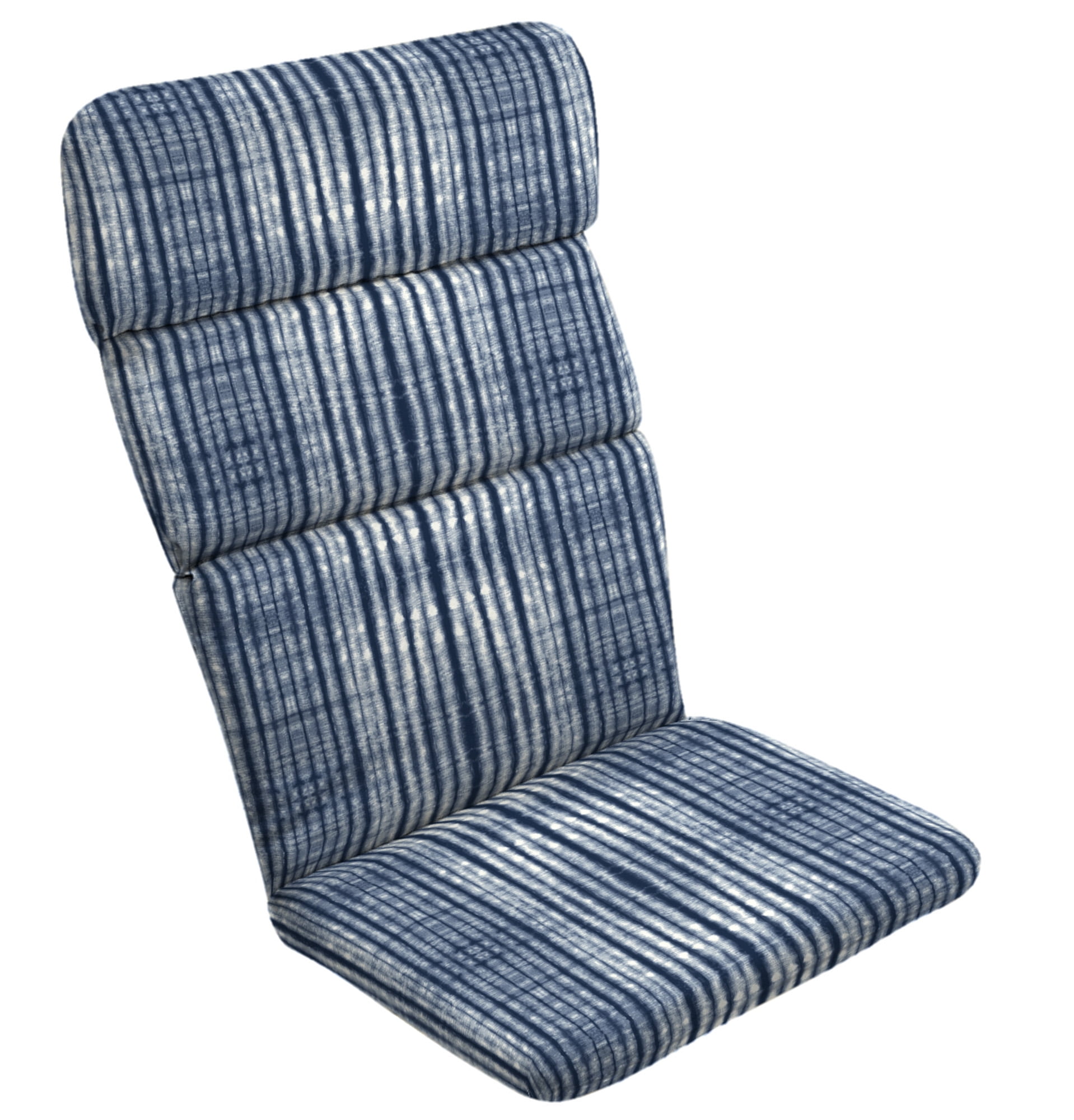 ARDEN Outdoor Rocking Chair or Adirondack Cushion, 20 x 17, Water Repellent, Fade Resistant 17 x 20, Blue Shibori Stripe