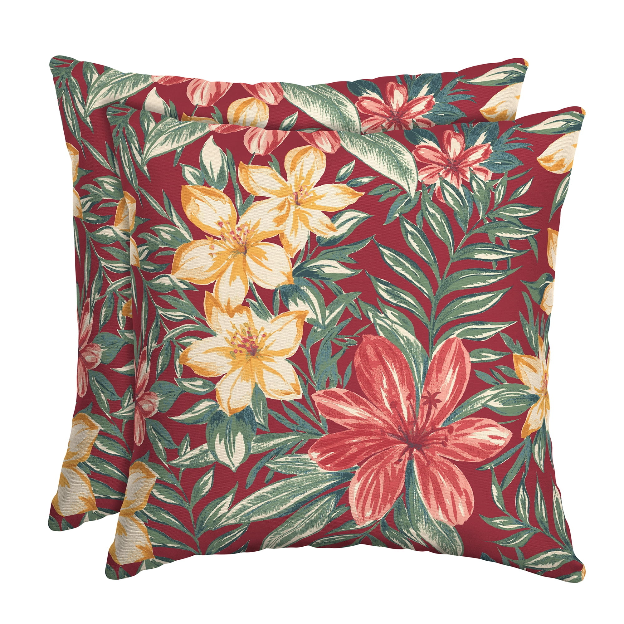 ARDEN Outdoor Toss Pillow (2 Pack) 16 x 16, Ruby Clarissa