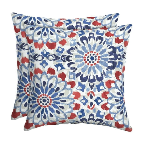 ARDEN Outdoor Toss Pillow, Set of 2, 16 x 16, Water Repellent, Fade Resistant 16 x 16, Clark Blue