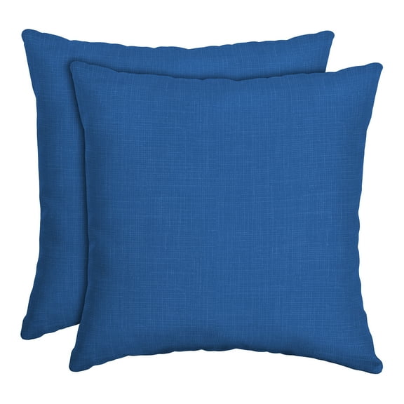ARDEN Outdoor Toss Pillow, Set of 2, 16 x 16, Water Repellent, Fade Resistant 16 x 16, Cobalt Blue Texture