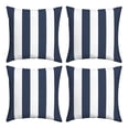 thumbnail image 1 of ARDEN Outdoor Toss Pillow, Set of 4, 16 x 16, Rain-Proof, Fade Resistant Sapphire Blue Cabana Stripe, 1 of 9