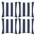 thumbnail image 1 of ARDEN Outdoor Toss Pillow, Set of 4, 16 x 16, Rain-Proof, Fade Resistant Sapphire Blue Cabana Stripe, 1 of 8