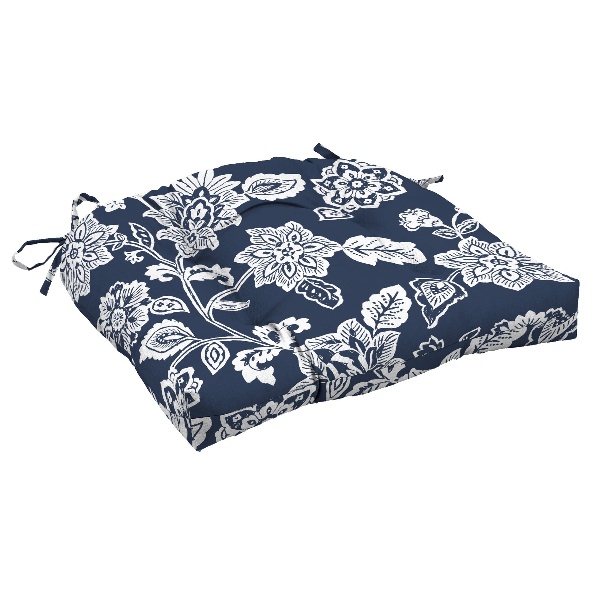 ARDEN Outdoor Wicker Chair Cushion 18 x 20, Sapphire Blue Ashland Jacobean